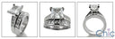 Matching Set 1.5 Princess Center Channel Cubic Zirconia Cz Ring