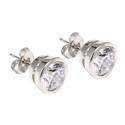 .75 Each Round Bezel Set Cubic Zirconia CZ Earrings