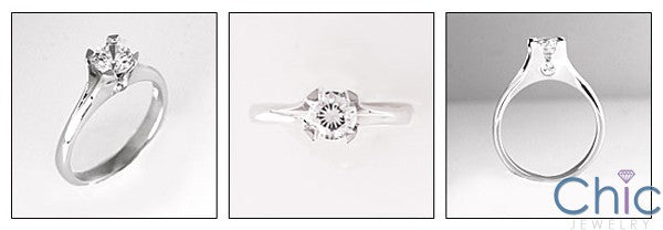 Solitaire Round .80 Ct Single Stone 4 Prong Cubic Zirconia Cz Ring