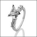 Engagement Triangle 1 Ct Ct channel Cubic Zirconia Cz Ring