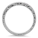 Wedding HCt Engraved Ruby in Channel Cubic Zirconia CZ Band