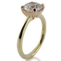 Solitaire 2 Ct Round Stone in Rose Gold Prongs Cubic Zirconia Cz Ring