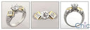 1 Carat High Qaulity Round Cubic Zirconia Two Tone Gold Engagement Ring