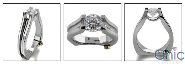 Solitaire 1 Ct Round Open d Cubic Zirconia Cz Ring