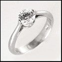 Solitaire .75 Round Single Stone in Prong Setting Cubic Zirconia Cz Ring 14K White Gold