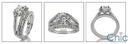 14K White Gold Matching Set .85 Center Round CZ Engagement Ring with Wedding Band