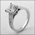 Engagement 1.25 Princess Pave Cubic Zirconia Cz Ring
