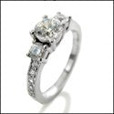 Engagement 0.65 Round Center .55 Ct Cubic Zirconia Cz Ring