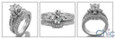 Matching Set 1.75 Round Center Fitted Cubic Zirconia Cz Ring