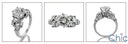 Engagement 1.5 Ct . Round Center Baguette Ct Small round Cubic Zirconia Cz Ring