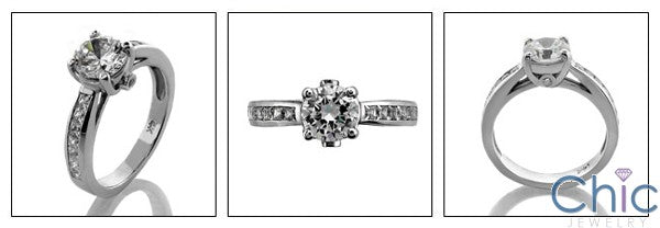 Engagement Round 1 Ct . Center princess channel Cubic Zirconia Cz Ring
