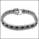 Sapphire & Diamond Channel Half Bezel Cubic Zirconia CZ Bracelet
