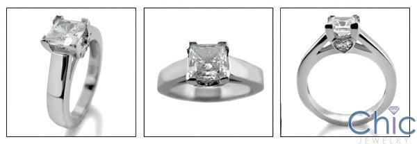 Solitaire Princess 1 Ct Center Heart Cubic Zirconia Cz Ring