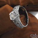 Estate 0.65 Round Center Pave Ct Bezel Cubic Zirconia Cz Ring