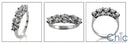 Round 5 Stone Anniversary Cubic Zirconia Ring 14K White Gold