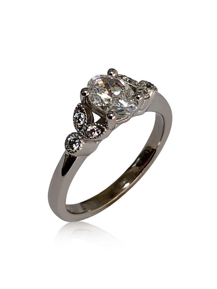 1 carat  Oval Cz engagement ring
