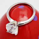 Highest Quality Cubic Zirconia 2 Carat Solitaire 14K White Gold Ring 4 Prongs