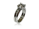 Cubic Zirconia 2 Carat Solitaire Ring with Plain Matching Band