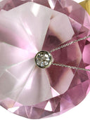 2 carat round cz pendant with 16 inch 14k white gold chain