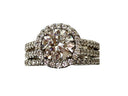 AAA Highest Quality 2 Carat Round CZ Engagement Ring with Matching Band 14K White Gold