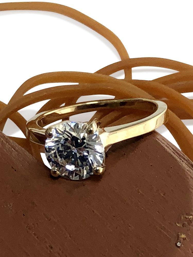 2 carat cubic zirconia solitaire ring discount