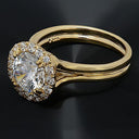 Engagement 1.75 Round center Double Wire Prongs in Halo Cubic Zirconia Cz Ring