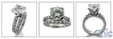 Matching Set 2.25 Brilliant Round Center Wedding Cubic Zirconia Cz Ring