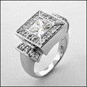 Estate Bezel Princess 1.25 Ct Cubic Zirconia Cz Ring