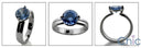 Solitaire 1.75 Round Topaz in Prongs Cubic Zirconia Cz Ring