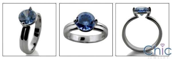 Solitaire 1.75 Round Topaz in Prongs Cubic Zirconia Cz Ring