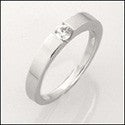 Wedding Single Stone 0.20 Round Channel Set Cubic Zirconia CZ Band 