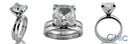 Matching Set 3 Ct Cushion Center Fitted Wedding Cubic Zirconia Cz Ring