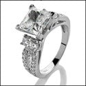 Engagement 2 Ct Princess 4 Prong Tiffany Cubic Zirconia Cz Ring