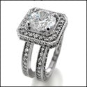 Engagement 2 Ct Round Stone Halo Ct Double Cubic Zirconia Cz Ring