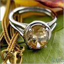 Solitaire Oval Champagne 2.5 Ct Cubic Zirconia Cz Ring