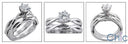 Matching Set 0.85 Round Center Burnished Cubic Zirconia Cz Ring