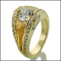 Estate 1 Ct Round Suspended Cubic Zirconia Cz Ring