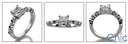 Engagement 0.75 Princess center bezel Cubic Zirconia Cz Ring
