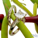 Solitaire 1 Ct Princess Yellow Gold Cubic Zirconia Cz Ring