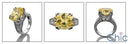 Estate 6.5 Oval Canary Double Prong Cubic Zirconia Cz Ring