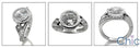 Round 2Ct Cubic Zirconia Bezel Twisted Shank 14K White Gold Ring