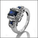 Anniversary Sapphire Emerald Pave Cubic Zirconia Cz Ring