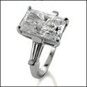 3 Stone 4.25 Ct Radiant Long Baguettes Cubic Zirconia Cz Ring