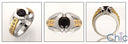 Anniversary Round Sapphire 0.75 Half Bezel Two Tone Cubic Zirconia Cz Ring