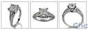 Engagement Princess 1 Ct Pave Cubic Zirconia Cz Ring