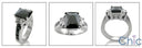 Engagement Black 3 Ct Radiant Center Princess Channel Cubic Zirconia Cz Ring