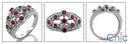 Estate Bezeled Rubies Cubic Zirconia Cz Ring
