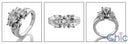 Engagement Round 1 Ct Center Baguettes Ct small Round Cubic Zirconia Cz Ring