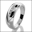 Mens .25 TCW Channel Princess Cubic Zirconia CZ Wedding Band