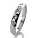 Wedding 3 MM Wide 5 Stone Cubic Zirconia CZ Band 